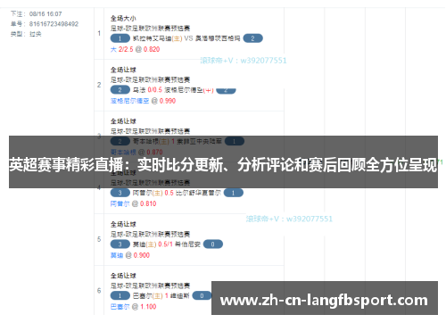 英超赛事精彩直播：实时比分更新、分析评论和赛后回顾全方位呈现